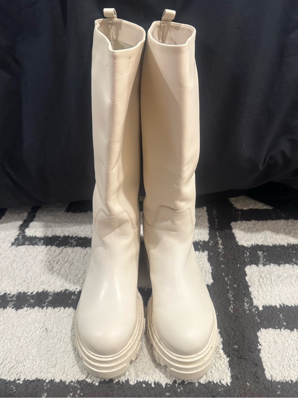 Steve Madden Cream Platform Boots